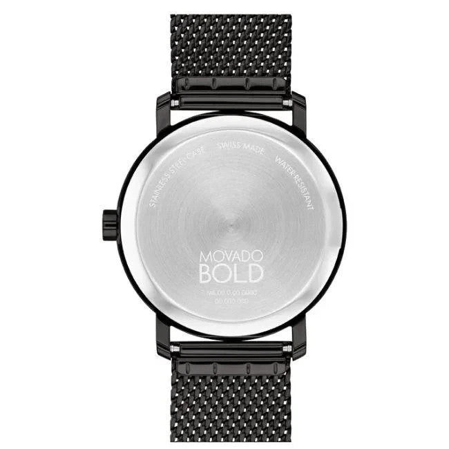 Movado Man's Bold Evolution Black IP Textured  Dial Swiss Watch 3601072 New