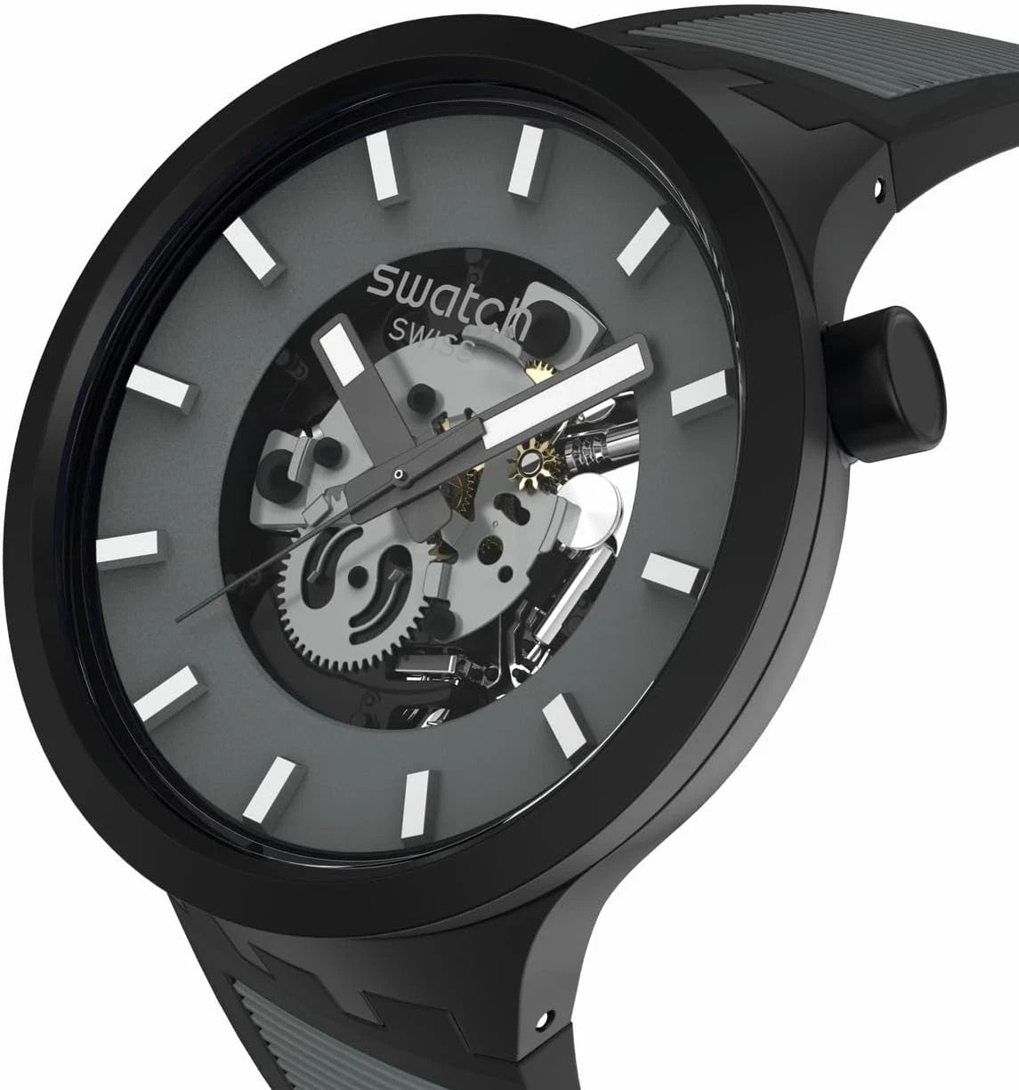 Stylish Black Unisex Automatic Waterproof Watch - Casual & Bold Design SB05311B