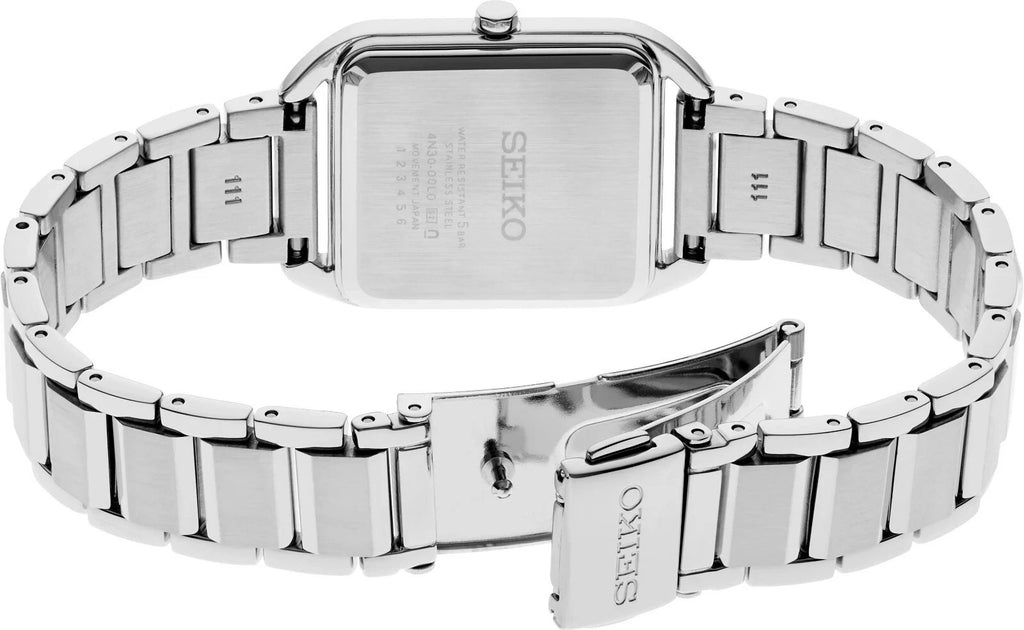 Seiko SWR073 Essentials Collection Rectangular Silver Dial Womens Watch