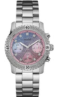 Guess Confetti Multicolored Dial Silver Steel Strap Watch For Women W0774L1 New