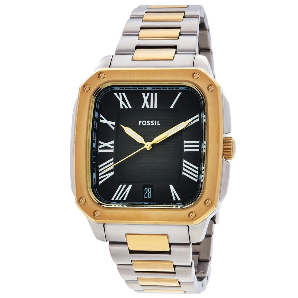 Fossil Crosby Quartz Black Dial Two-Tone Men's Watch FS6123 New In Box