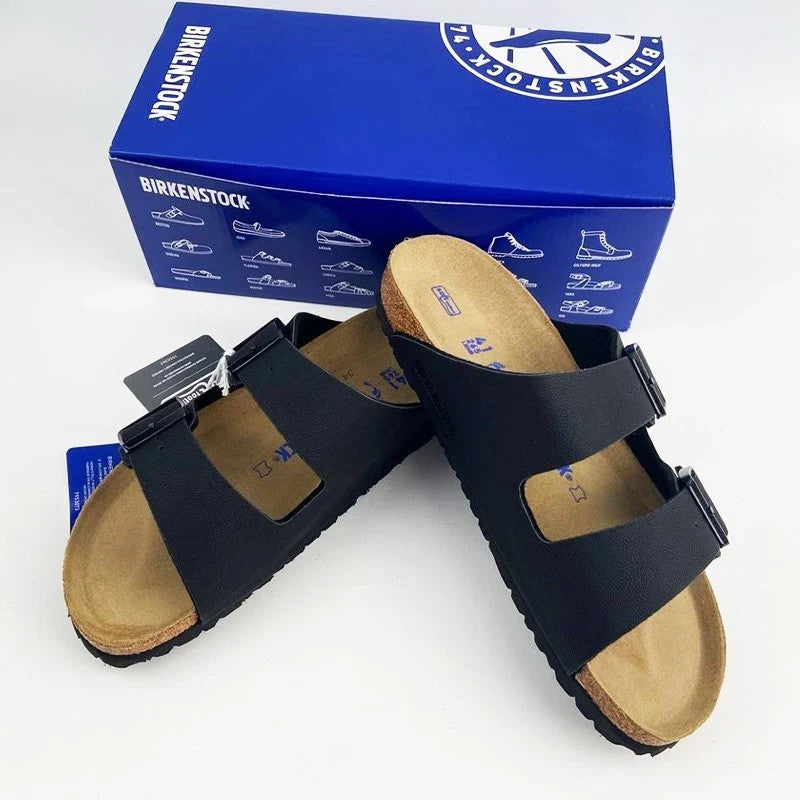 Birkenstock Arizona New Birko-Flor Birkibuc Black Leather Sandal  Size 8