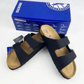 Birkenstock Arizona New Birko-Flor Birkibuc Black Leather Sandal  Size 8