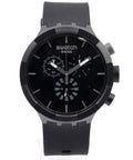 New Swiss Swatch Big Bold Chrono CHECKPOINT BLACK Men Watch 47mm SB02B400 $160