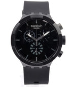 New Swiss Swatch Big Bold Chrono CHECKPOINT BLACK Men Watch 47mm SB02B400 $160 - product image