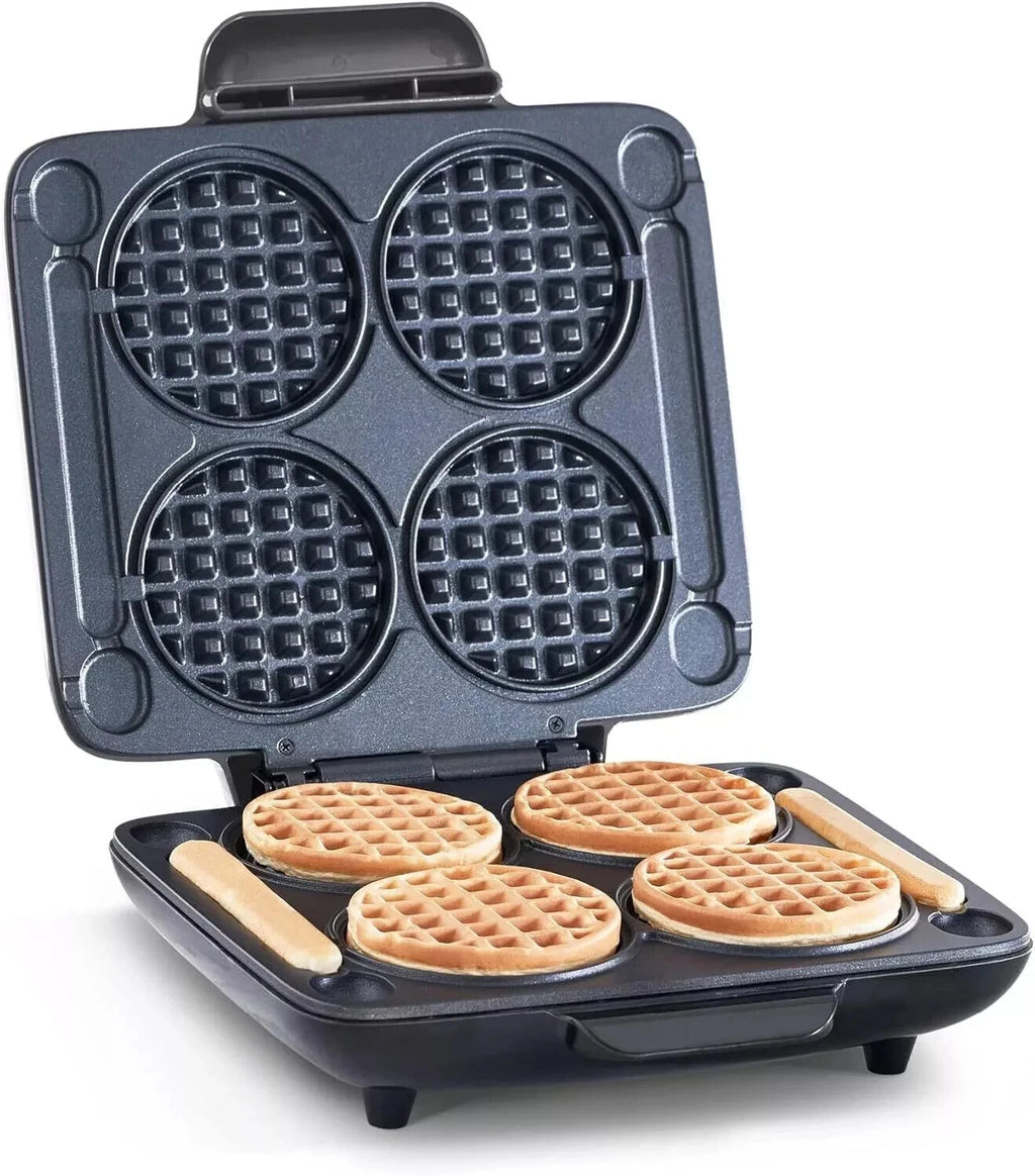 DASH Multi Mini Waffle Maker - Four 4” Molds, Nonstick Graphite New In Box