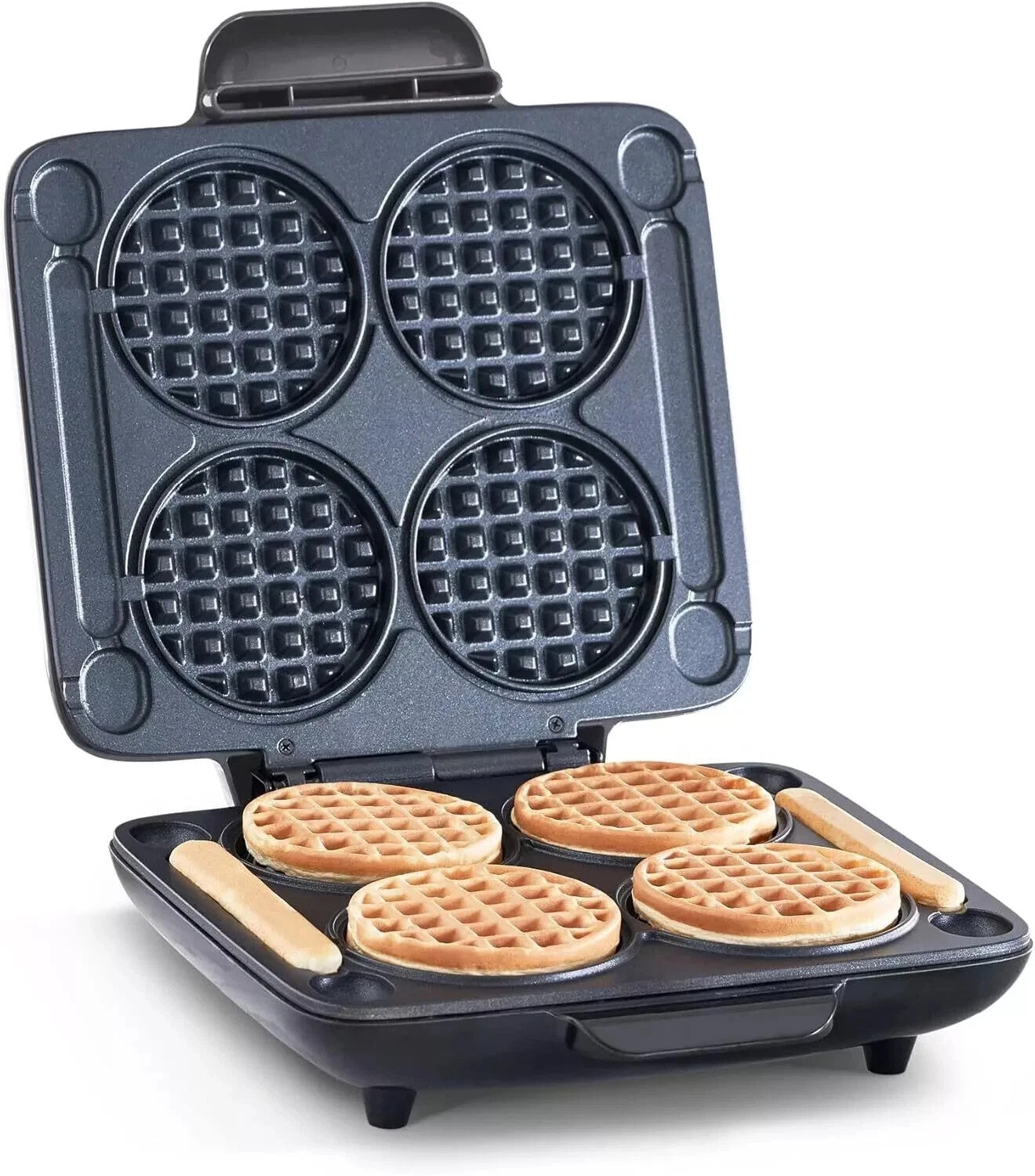 DASH Multi Mini Waffle Maker - Four 4” Molds, Nonstick Graphite New In Box