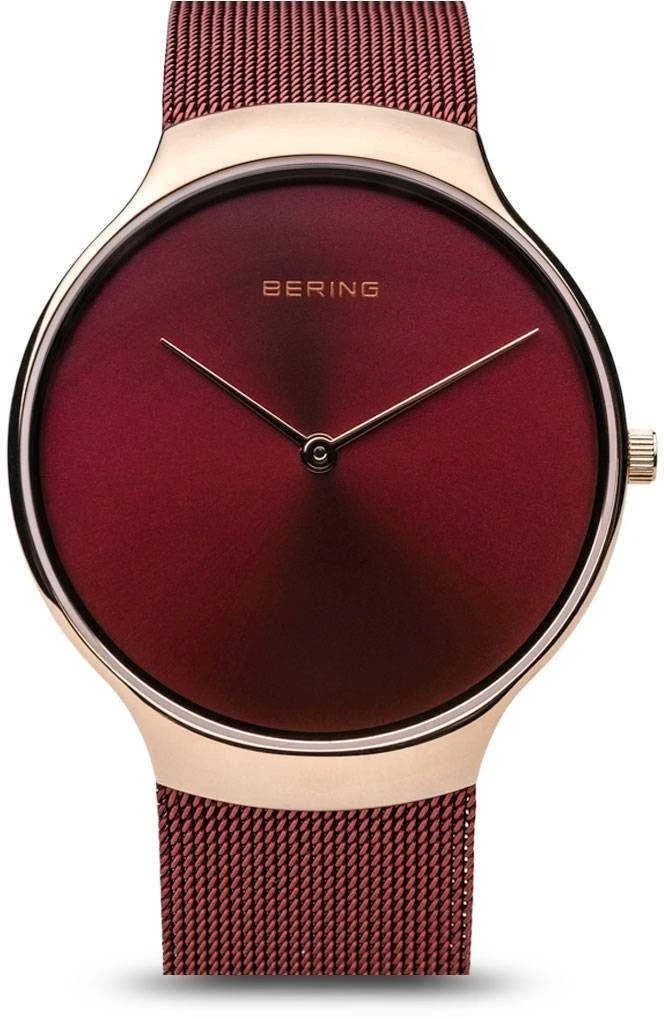 Bering 13338-Charity Watch Charity Ladies Polished Rose Gold Case Brand New