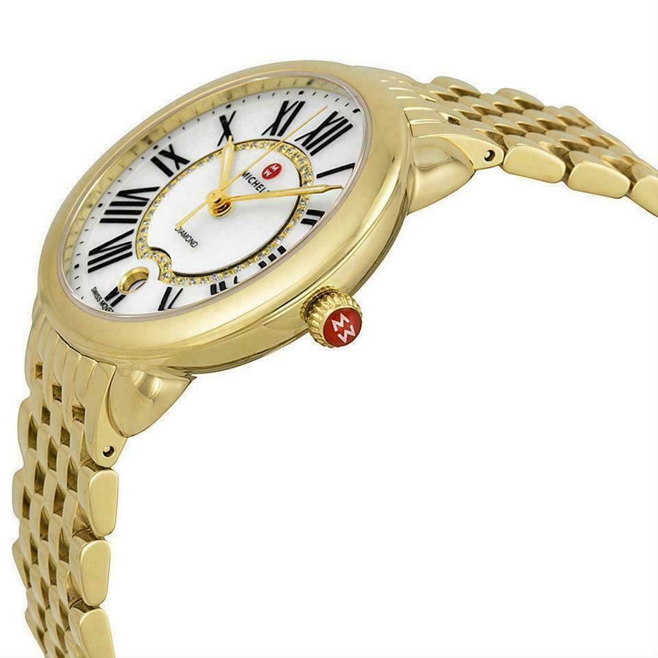 Michele Serein Mid Diamond Dial Gold Tone Ladies Watch MWW21B000017 - product image