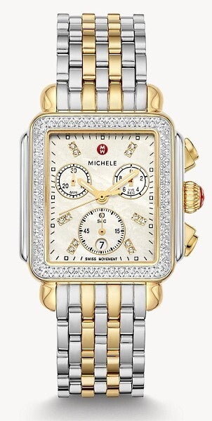 Michele Deco Diamond Two Tone Mother Of Pearl Dial Ladies Watch MWW06A000776 - product image