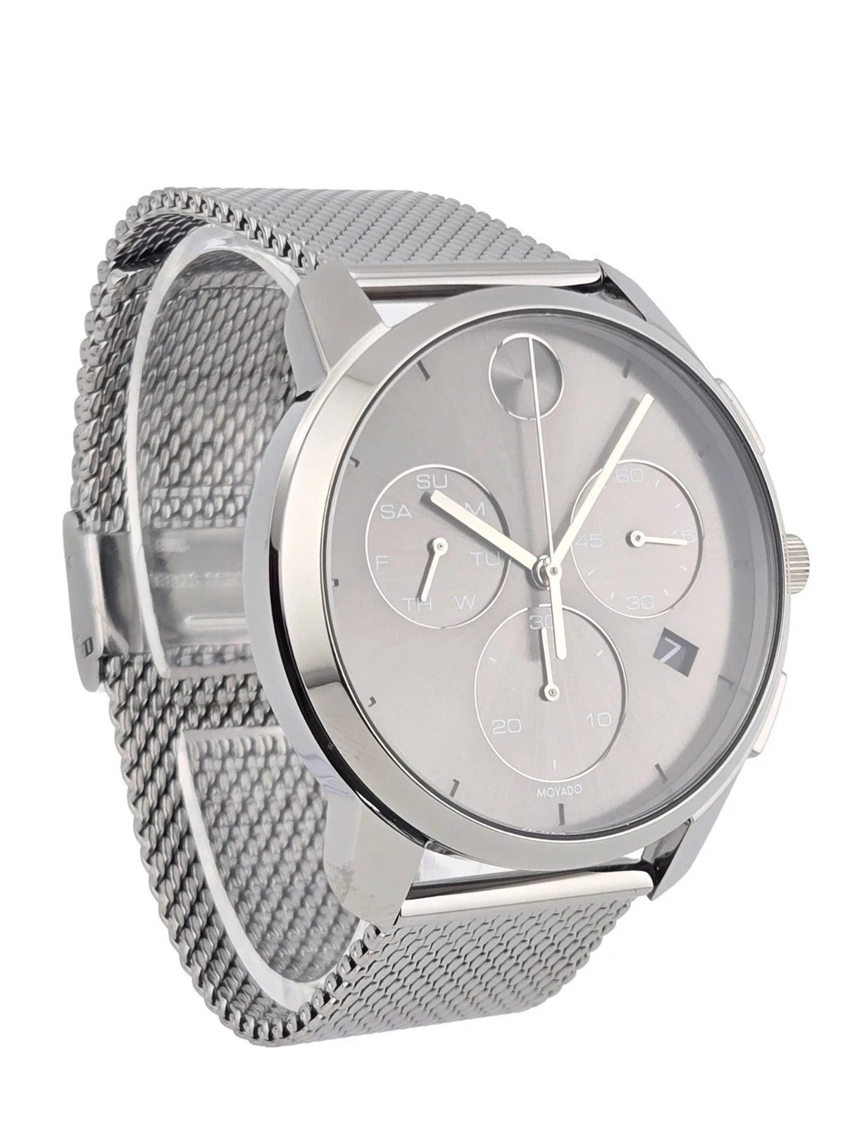 Movado Men's Bold Thin 3600635 Gray Dial Mesh Band Watch NEW In Box