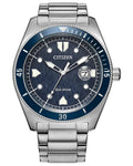Citizen Terra Forse Eco-Drive Blue Dial Mens Watch AW1886-59L New In Box