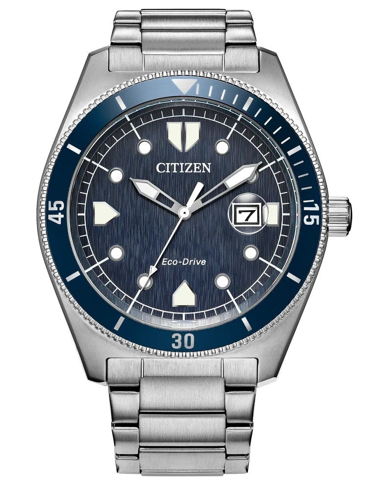Citizen Terra Forse Eco-Drive Blue Dial Mens Watch AW1886-59L New In Box