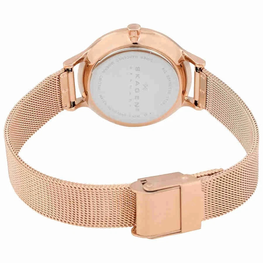 Skagen Anita Silver Dial Rose Gold-tone Ladies Watch SKW2151 New In Box