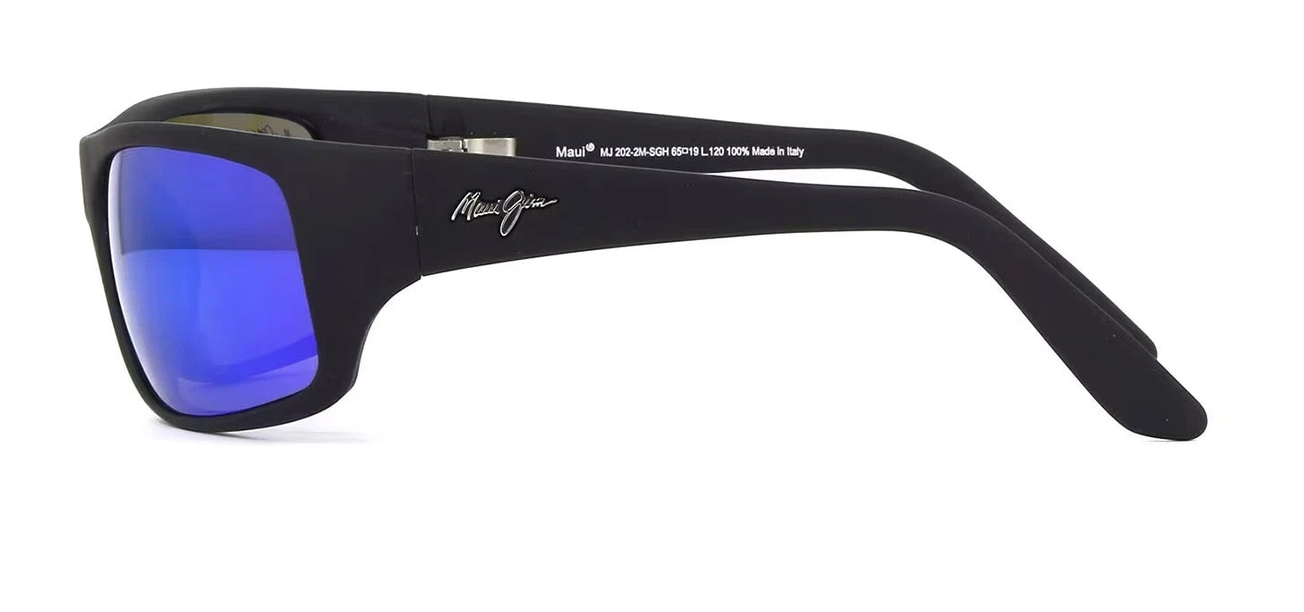 Maui Jim Peahi Black Matte Rubber / Blue Hawaii Polarized Lenses B202-2M NEW
