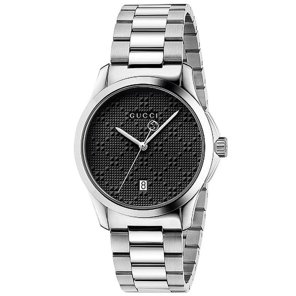 Gucci G-Timeless Men's Black Dial Stainless Steel Watch - YA126460 New Original