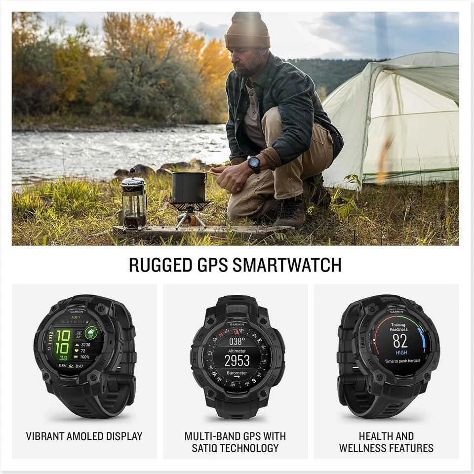 Garmin Instinct 3 AMOLED 45mm Multi-Band GPS Smartwatch (Black)