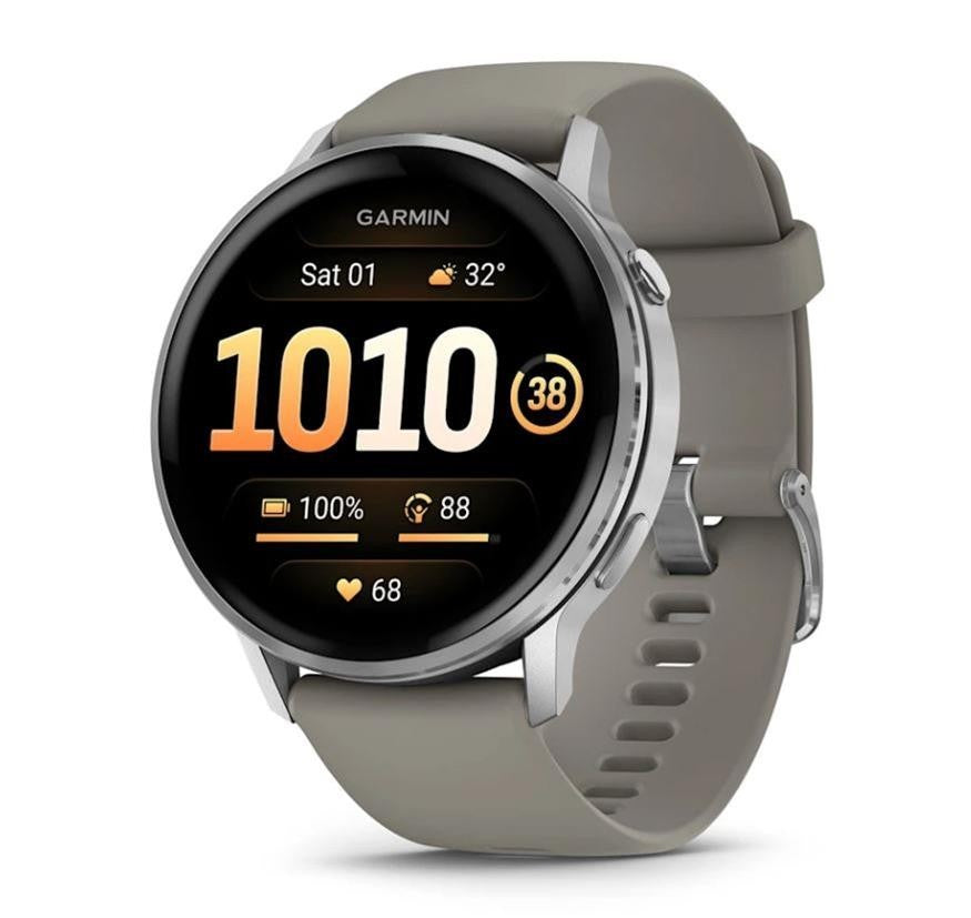 Garmin Venu 4 45mm Silver Smartwatch Gray Band 010-03014-01 New Open Box