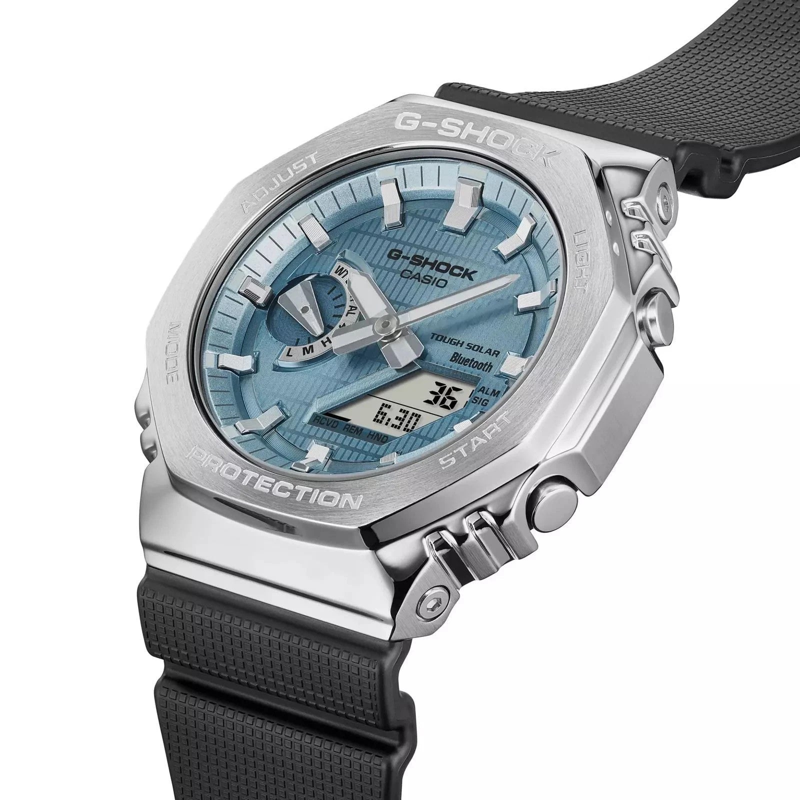 Casio G-Shock G-Steel Bluetooth Tough Solar Blue Dial Resin Watch GBM-2100A-1A2