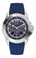 Guess Analog Blue Dial Blue Silicone Strap Women's Wrist Watch W0485G3 New