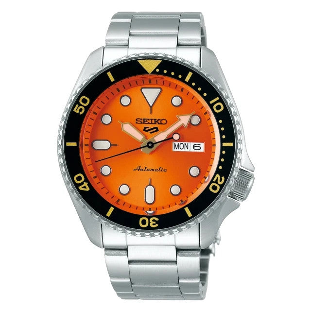 Seiko 5 Sports Automatic Orange Dial Stainless Steel Day/Date Men’s Watch SRPD59