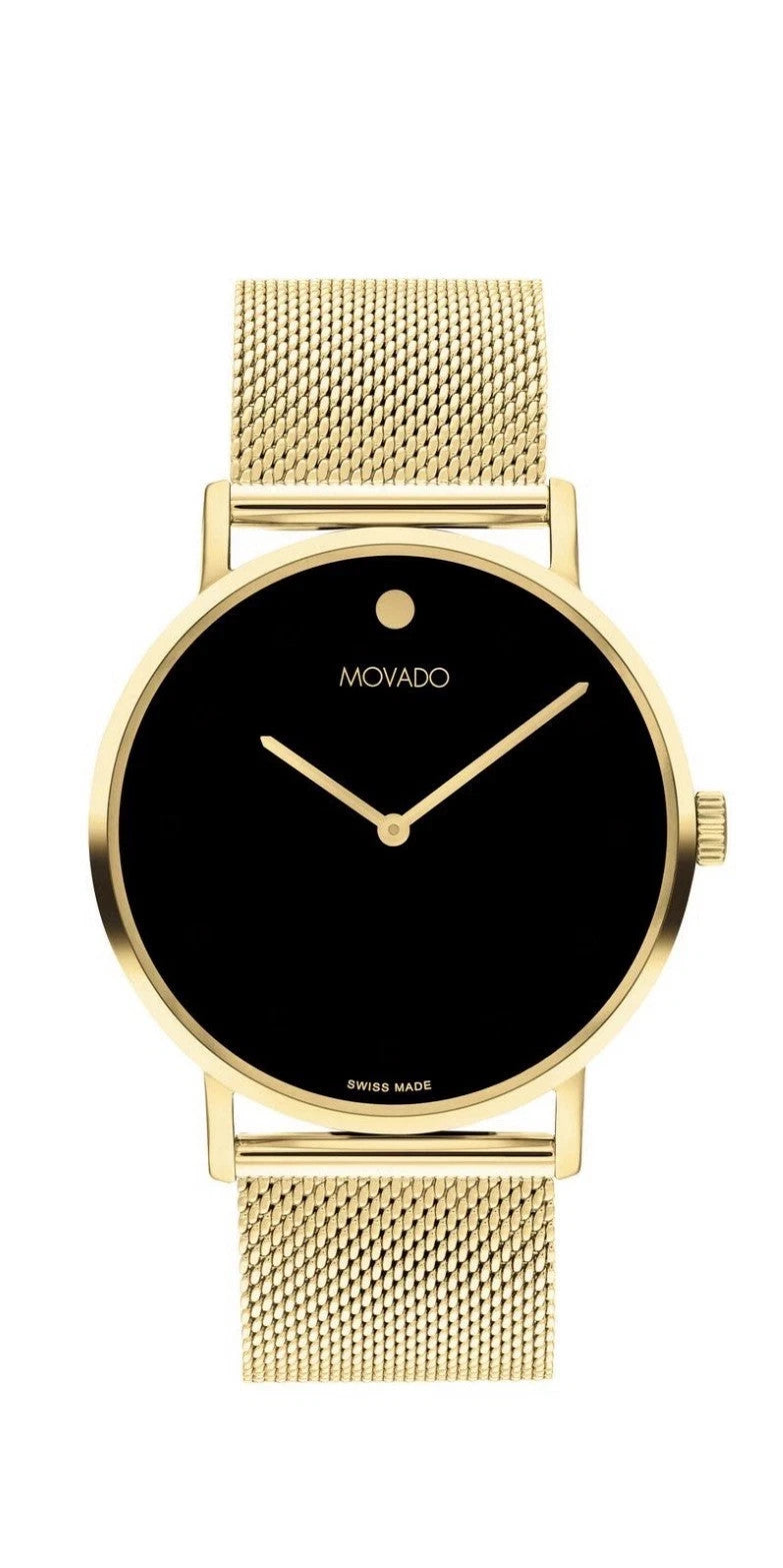 Brand New Movado Signature Men’s Yellow Gold 40mm Mesh Bracelet Watch 0607750