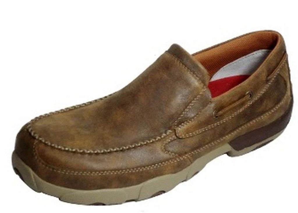 Twisted X Work Shoes Mens Driving Mocs Slip On CT Bomber MDMSC03 New Size 8