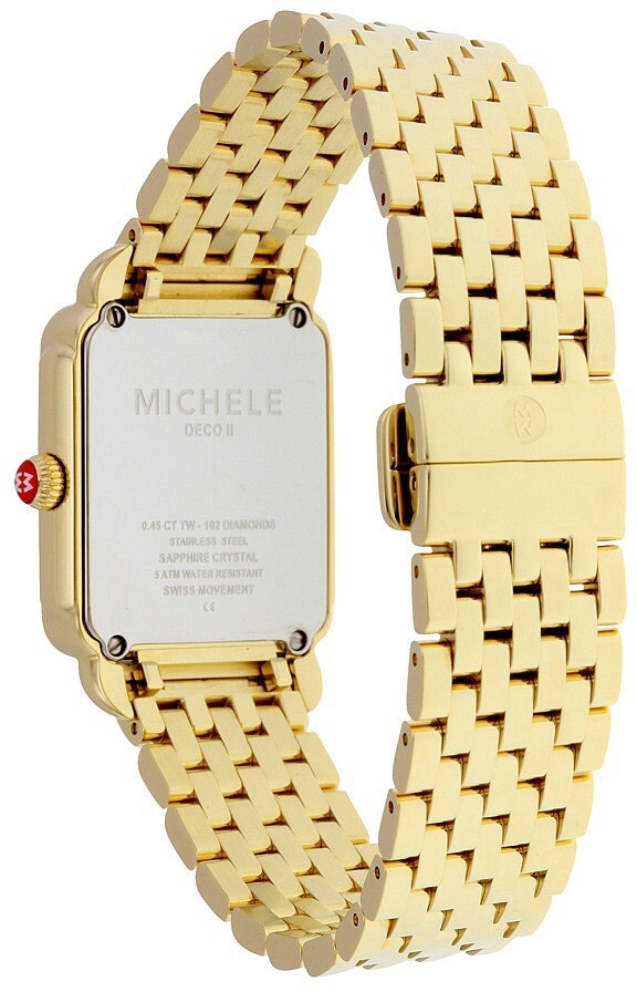 Michele Deco II Mid Size 26 mm Gold Tone Diamond Bezel Diamond Dial Ladies Watch - product image