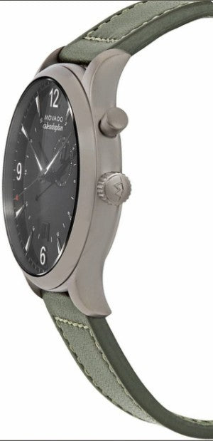 Movado Heritage Black Dial Green Leather Strap 3650029 New In Box