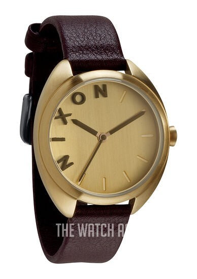 Nixon Brown Leather Matte Gold A318 1112-00 Watch New In Box