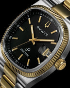 *BRAND NEW* Bulova Super Seville Black Dial Two-tone Bracelet Men's Watch 98B458 - product image