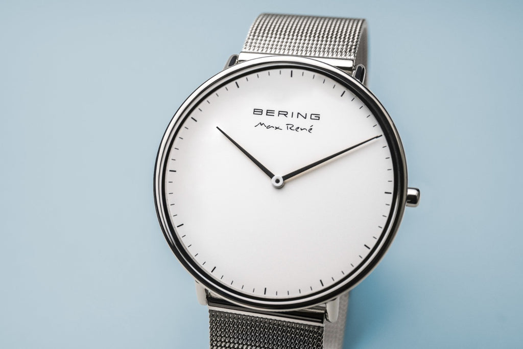 Bering Max Rene Watch Men 40mm White Dial Silver Tone Round 15738-004