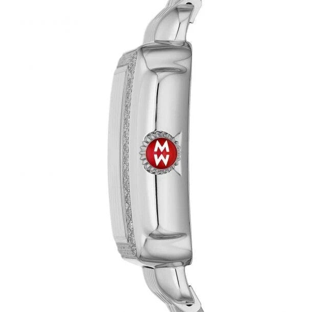 Michele Deco Madison Steel Diamonds With  Silver Sunray Lady Watch MWW06T000163