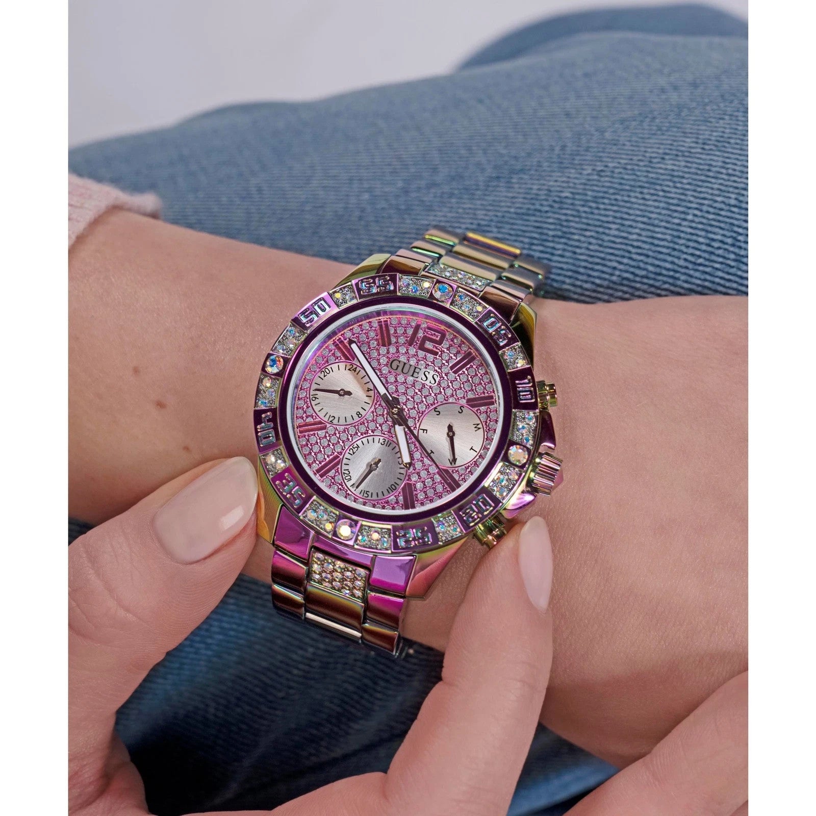 Guess Ladies Watch Wristwatch Majesty GW0771L4 Stainless Steel New In Box