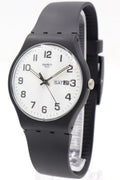 New Swiss Swatch Originals CLASSIC TWICE AGAIN Black Day-Date Watch SO29B703 $90