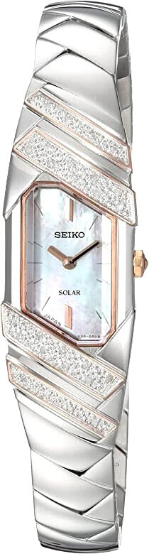 Seiko SUP332 Tressia 26 Diamonds Solar Mother of Pearl Dial Women's Watch