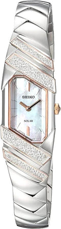 Seiko SUP332 Tressia 26 Diamonds Solar Mother of Pearl Dial Women's Watch