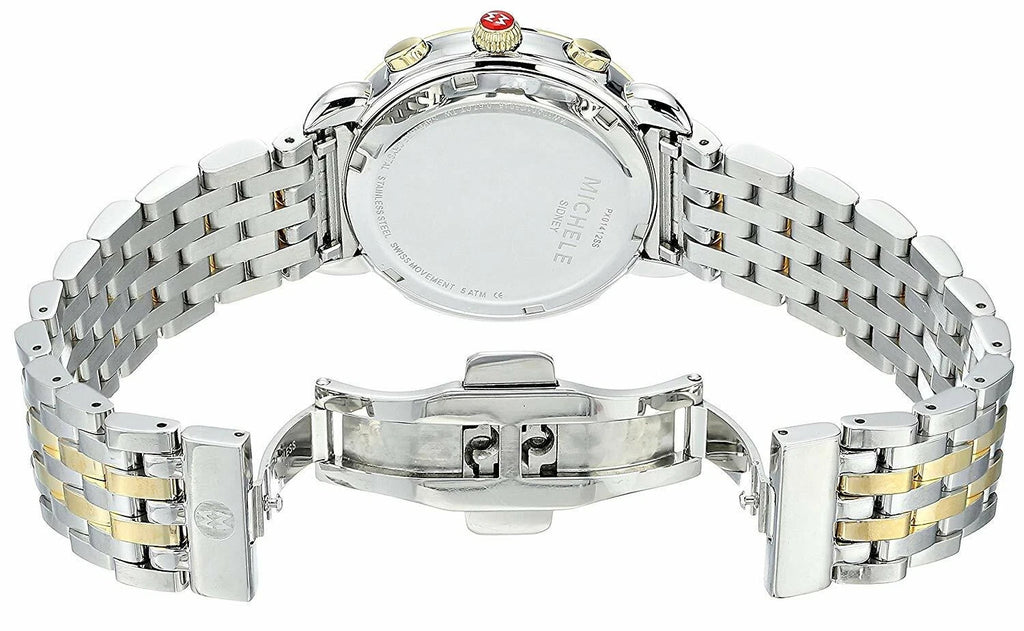 New Michele Sidney Diamond Two-Tone Stainless Steel Ladies Watch (MWW30A000005)