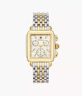 Michele MW06101C5963 Deco Two-Tone 18K Gold-Plated Diamond Dial Watch New In Box