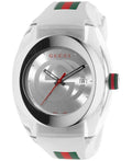 New Gucci Sync XXL 46mm YA137102 White Rubber Band White Dial Unisex Watch