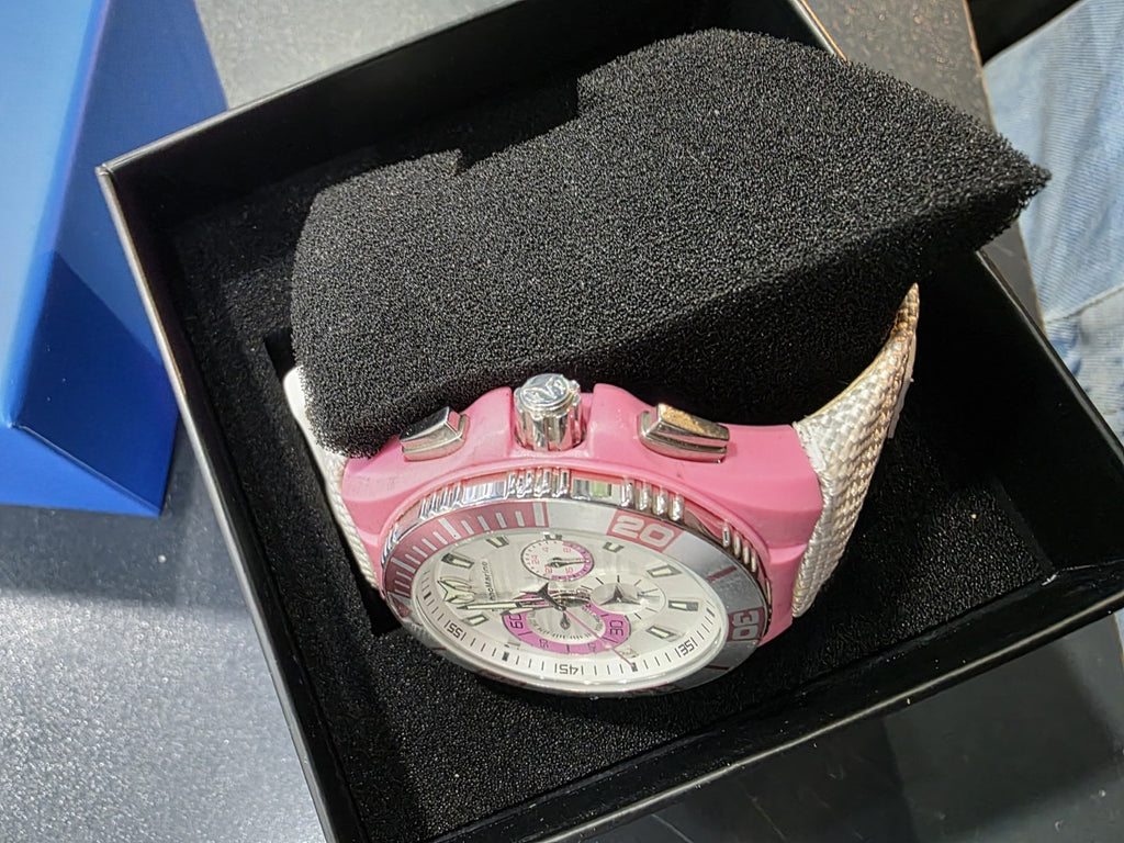 Technomarine 112014 Pink/White Chronograph Watch With Box