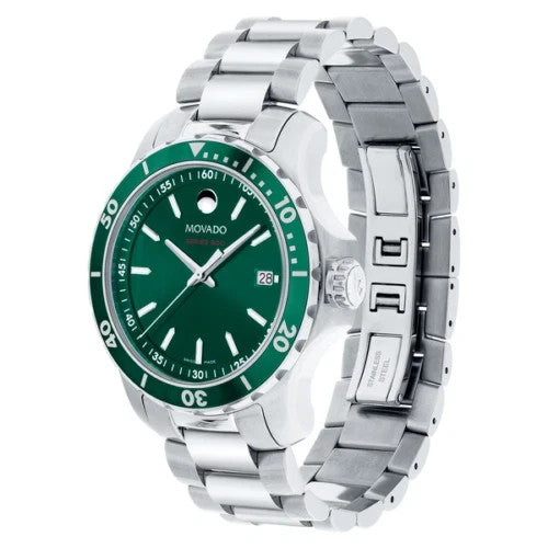 New Movado 800 Green Steel Men's Watch 2600136 New In Box