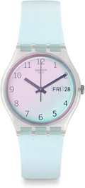 Swatch GE713 Originals Medium (34mm) Ultraciel Watch, Blue-Pink With Day-Date