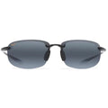 Maui Jim Unisex Sunglasses Gloss Black Hookipa Grey Oval Men's Sunglasses 407-02