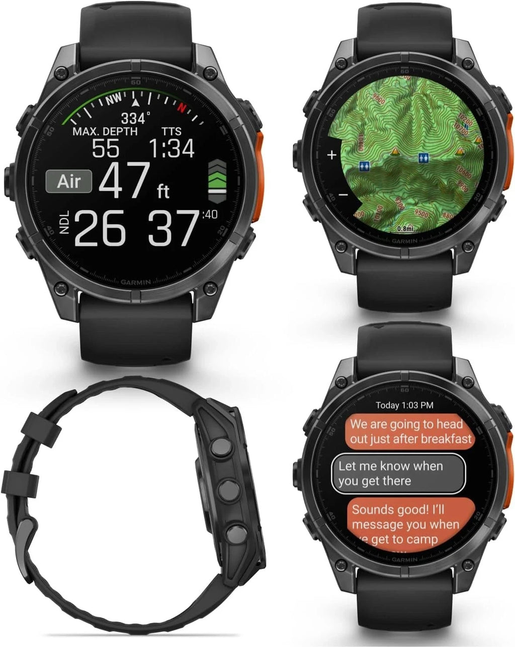 Garmin Fenix 8 47mm AMOLED Slate Gray w/Black Silicone Band New Open Box