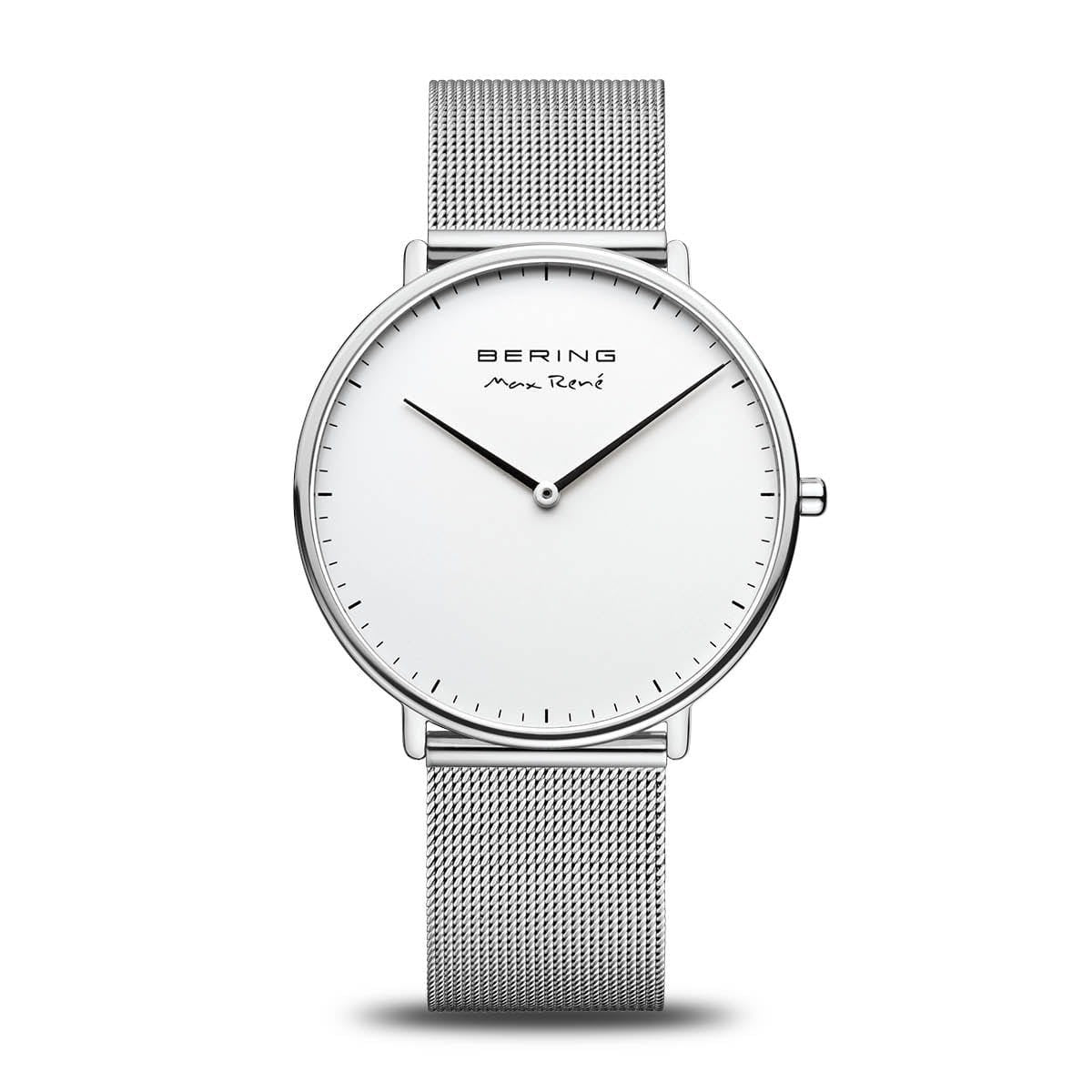 Bering Max Rene Watch Men 40mm White Dial Silver Tone Round 15738-004