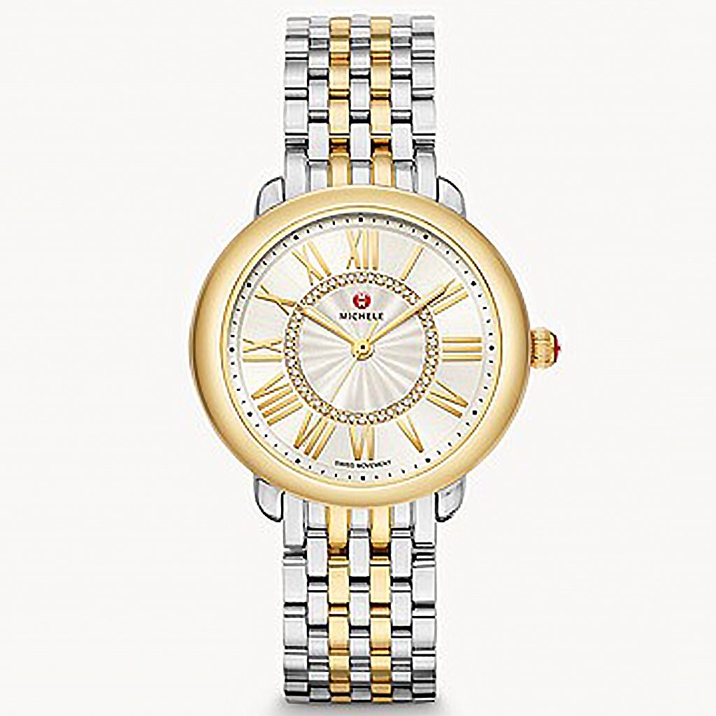 Michele Serein Mid Two-Tone With Diamond Sunray Dial Ladies Watch MWW21B000148 - product image
