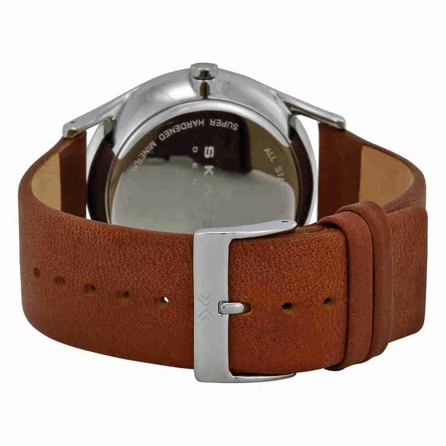 Skagen Holst Charcoal Dial Brown Leather Men's Watch SKW6086 New In Box