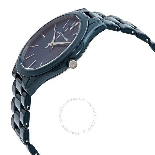 Michael Kors Slim Runway MK4416 42mm Blue Coated Stainless Steel Case and Strap