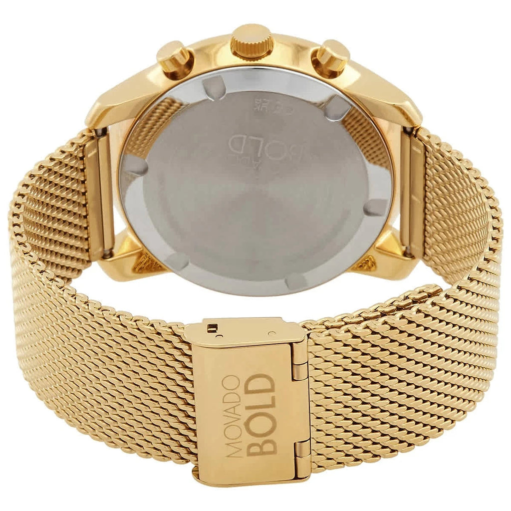 Movado Bold Chronograph Gold Dial Men's Watch 3600372 New In Box